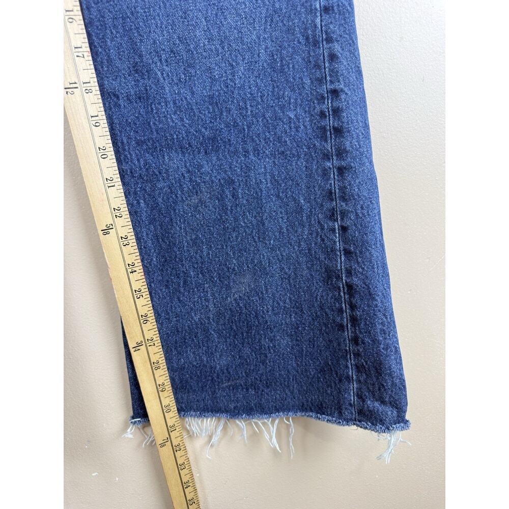Zara Jeans Womens Blue Size 6 Denim Flare High Rise Raw Hem Medium Wash - Picture 12 of 14